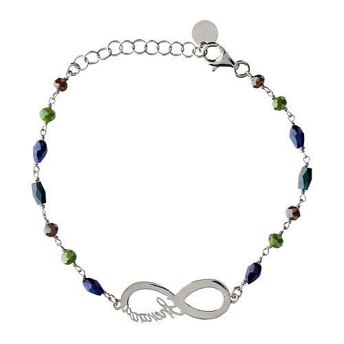 Infinitum bracelet rhodium-plated silver multicolor blue Agios 3