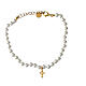 Bracelet Crucis Benedictus perles croix zircons bleus argent 925 s3
