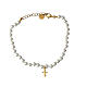 Bransoletka Crucis, perły, krzyż z cyrkoniami niebieskimi, Agios, srebro 925 s2