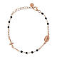 Bracelet argent 925 rosé grains noirs Médaille Miraculeuse Benedictus s1