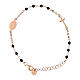 Miraculous bracelet rose black beads Agios s2