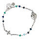 Pulsera Sagrado Corazón plata granos azules Agios s1