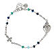 Pulsera Sagrado Corazón plata granos azules Benedictus s1