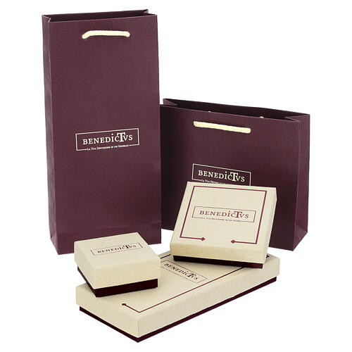Bracelet Sacré Coeur argent 925 rhodié grains bleus Benedictus 5