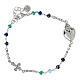 Bracelet Sacré Coeur argent 925 rhodié grains bleus Agios s1