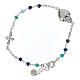 Bracelet Sacré Coeur argent 925 rhodié grains bleus Agios s4