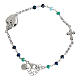 Silver Sacred Heart bracelet with blue beads Agios s2