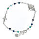 Silver Sacred Heart bracelet with blue beads Agios s3