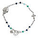 Silver Sacred Heart bracelet with blue beads Agios s3