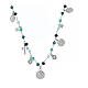 Amore necklace with dangle charms and blue beads, 925 silver, Agios Gioielli s3