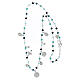 Collana Amore argento grani celeste medaglie Agios s4