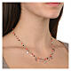 Collana Amore argento rosé multicolore arancio medaglie Agios s2