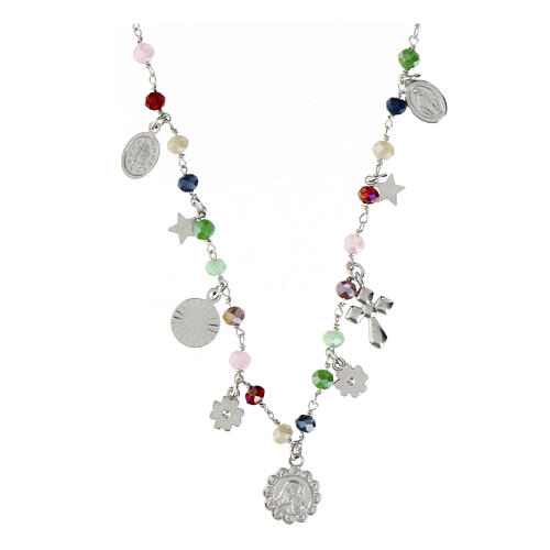 Collier Amore grains multicolores argent 925 Agios 1