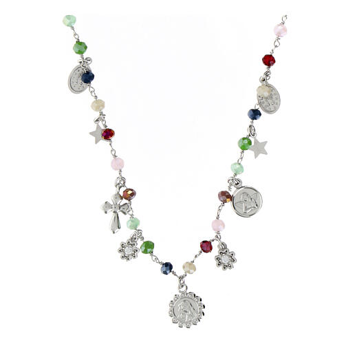 Collier Amore grains multicolores argent 925 Agios 3
