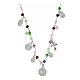 Agios silver necklace green pink beads Amore s1