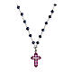 Coloribus necklace, Agios Gioielli, 925 silver, blue beads and pink rhinestones s1