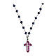 Collana Coloribus blu croce zirconi rosa Agios argento 925 s1