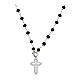 Coloribus necklace, Agios Gioielli, 925 silver, black beads and white rhinestones s1