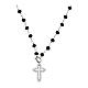 Collar Coloribus granos negros cruz zirconada Agios s1