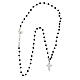 Coloribus necklace black beads with zircon cross Agios s3