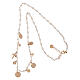 Amore necklace with dangle charms and pink beads, rosé 925 silver, Agios Gioielli s3