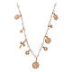 Collana grani rosa charm medaglie Amore Agios argento 925 s1
