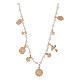 Collana grani rosa charm medaglie Amore Agios argento 925 s3