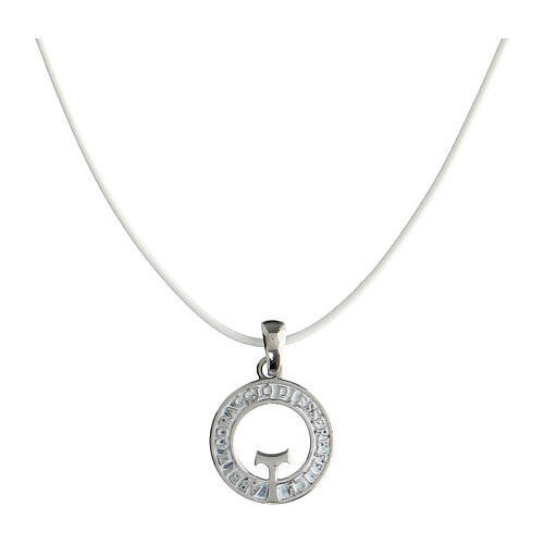 Numisma white Tau cord necklace in 925 silver Agios 1