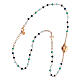 Agios Sacred Heart necklace of rosé 925 silver, green and blue beads s3