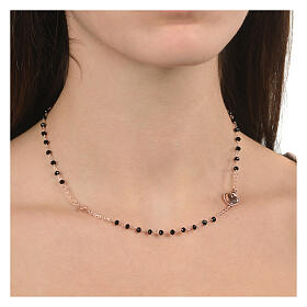 Collar gargantilla rosado zircones negros Sagrado Corazón Agios