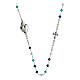 Agios Sacred Heart chocker of 925 silver, green and blue beads s1