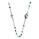 Agios Sacred Heart chocker of 925 silver, green and blue beads s2