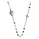 Agios Sacred Heart chocker of 925 silver, green and blue beads s1