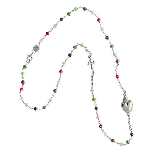 Sacred Heart chocker by Agios, 925 silver, multicoloured beads 3