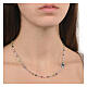 Collar gargantilla Sagrado Corazón granos rosas plata rosada Benedictus s2