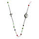 Collar gargantilla Sagrado Corazón granos rosas plata rosada Benedictus s3