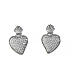 Sacred heart earrings in silver with white zircons s1
