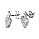 Sacred heart earrings in silver with white zircons s2