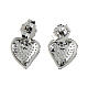 Sacred heart earrings in silver with white zircons s3