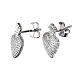 Sacred heart earrings in silver with white zircons s3