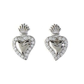 Boucles d'oreilles O Sacrum Cor argent 925 rhodié zircons blancs Agios