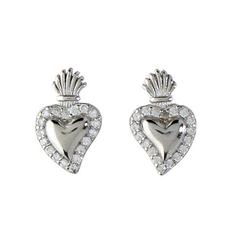 Boucles d'oreilles O Sacrum Cor argent 925 rhodié zircons blancs Agios 1