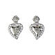 Agios rhodium-plated Sacred Heart earrings with white zircons s1