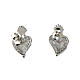 Agios rhodium-plated Sacred Heart earrings with white zircons s3