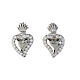 Agios rhodium-plated Sacred Heart earrings with white zircons s1