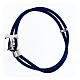 Bracelet Agios cordage bleu tau argent 925 s1