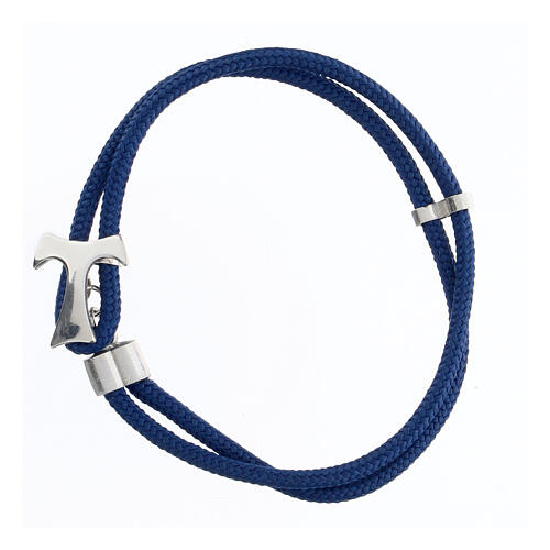 Tau cross bracelet Agios blue nautical cord  1