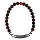 Bracciale Ave Maria pietre naturali lucide marrone Agios argento 925 s1