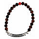 Bracciale Ave Maria pietre naturali lucide marrone Agios argento 925 s3