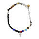 Agios Iesus bracelet with white rhinestone cross and colourful beads s1